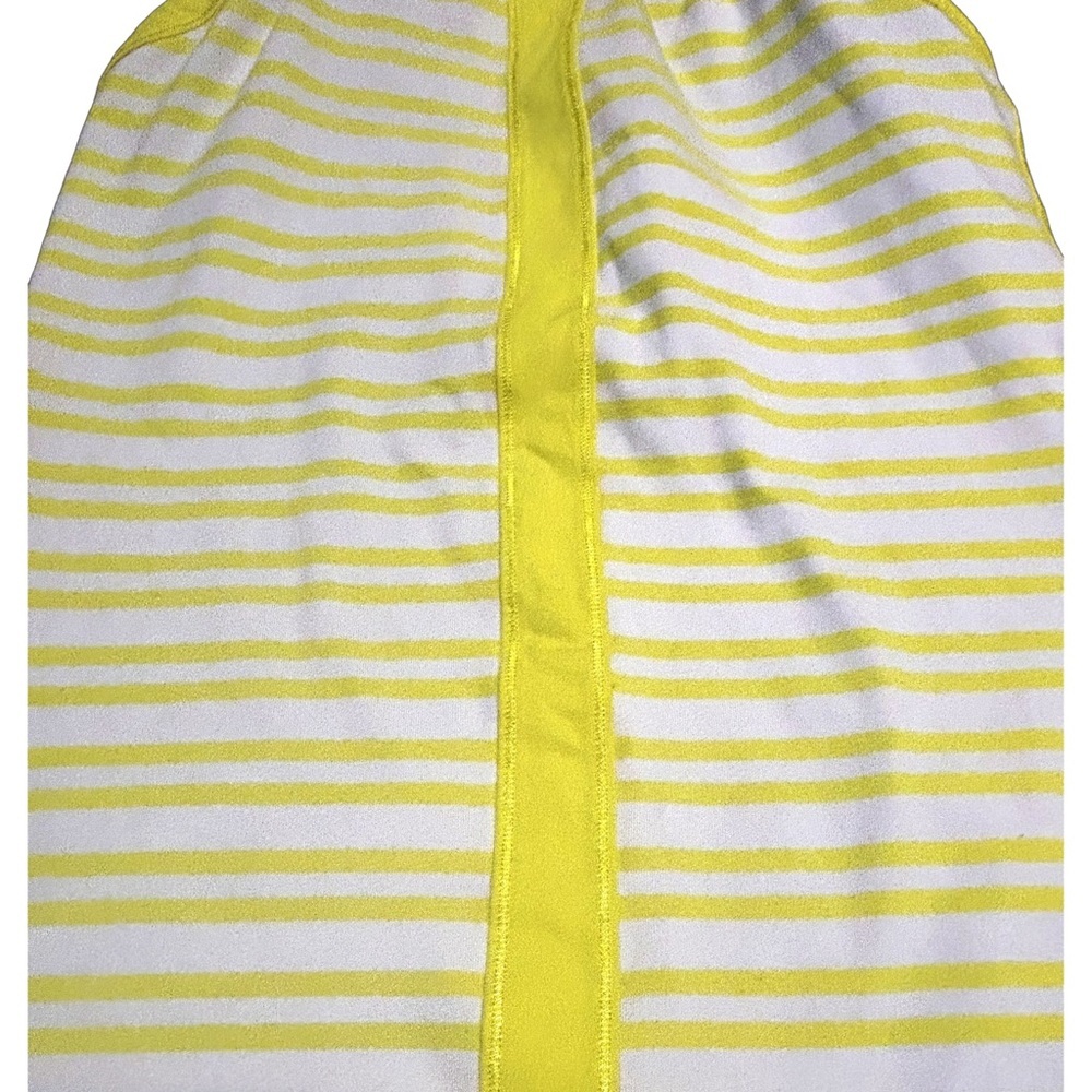 Lululemon Hip To Be Zen Halter Top Yellow White Stripe Size 8 - Picture 11 of 12